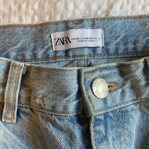 ZARA TSF wide leg ripped jeans